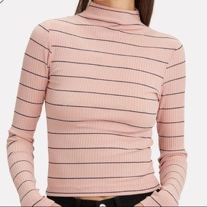 Intermix BOBBI STRIPED MOCK NECK TOP